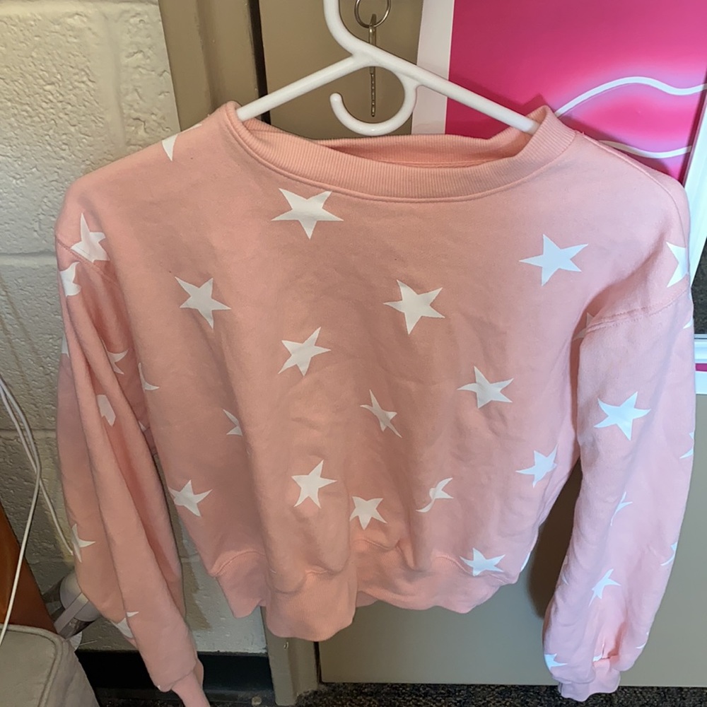 Pink Star Cropped Sweatshirt